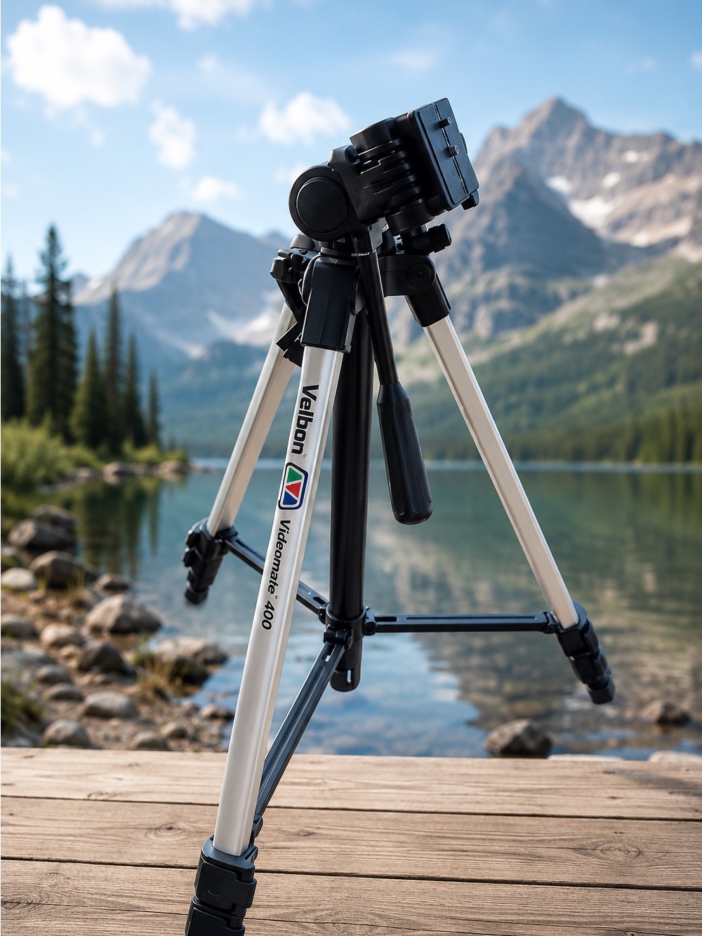 VELBON Videomate 400 Camcorder Tripod Deluxe Lightweight Aluminum Pan Head 3-Way